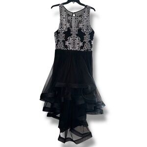 Speechless Black Embroidered High Low Formal Dress, Size 15 (Juniors)